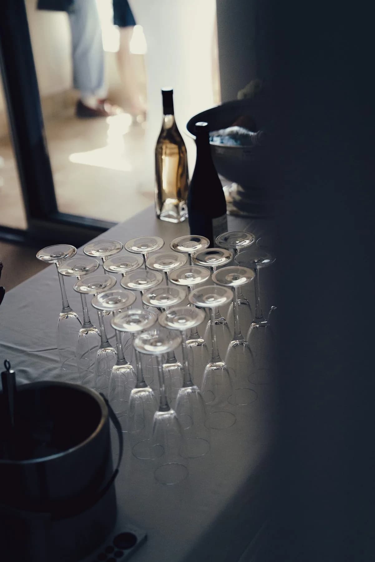Table set with wine on the 4th-floor Beau Rivage Gold terrace during the Monaco Grand Prix